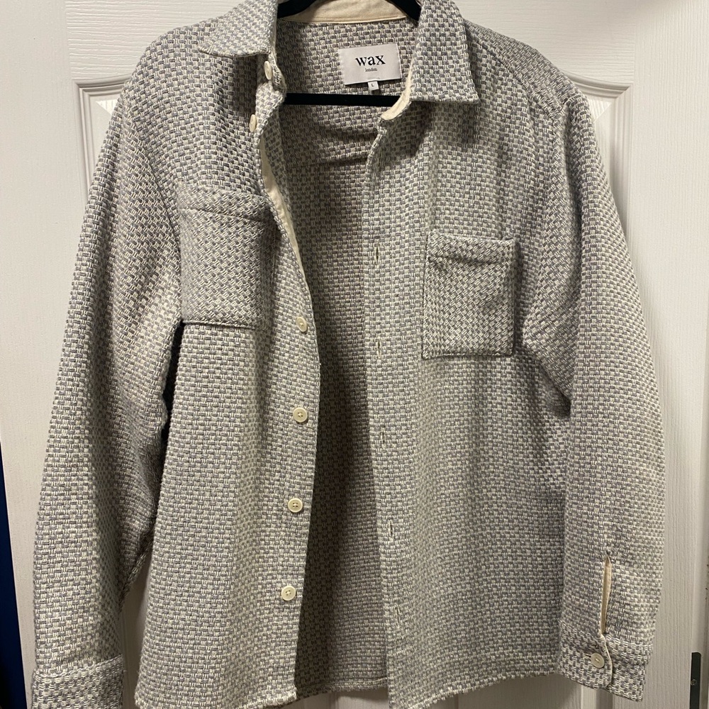Men's Blue/White Button-Up Shirt Wax London